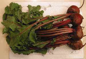 Steamed Beets and Tops