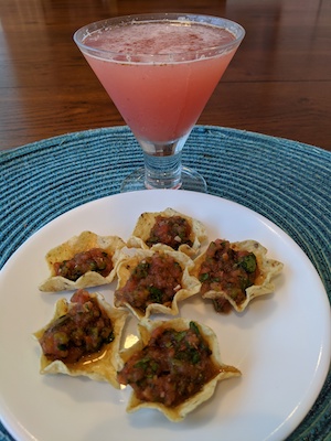 Fresh Fig Margaritas and Tomato-Poblano Salsa