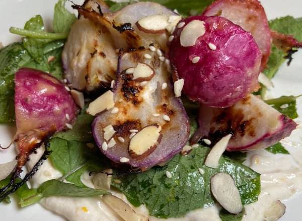 Roasted Radishes with Yogurt-Tahini Sauce