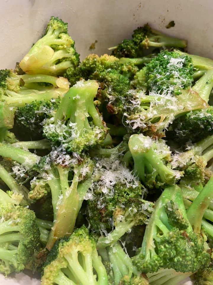 Pan Roasted Broccoli with Garlic Scape Lemon Browned Butter.