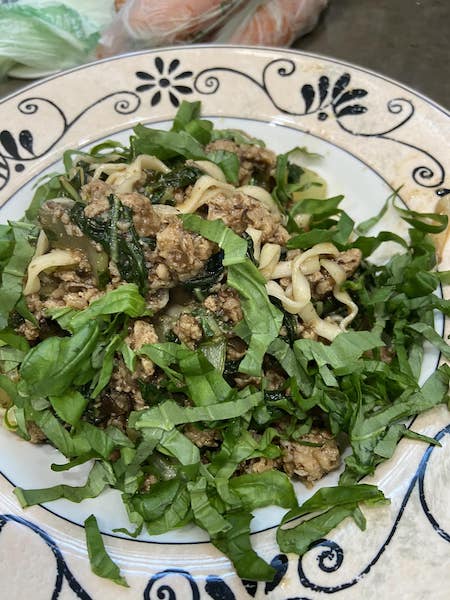 Ground Chicken and Bok Choy Bowl