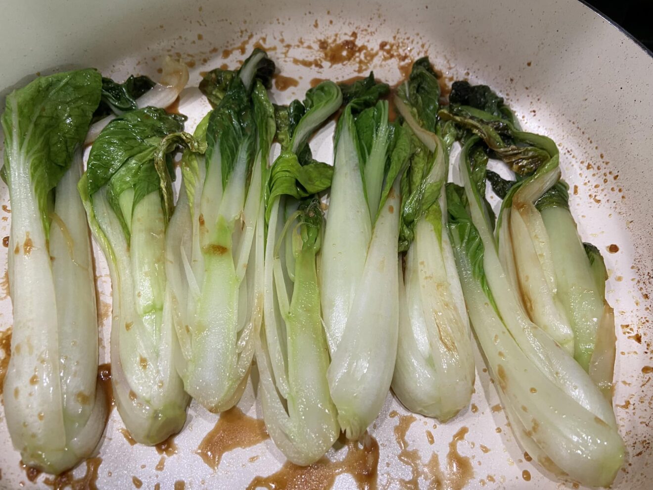 Pan Roasted Bok Choy with Miso Soy
