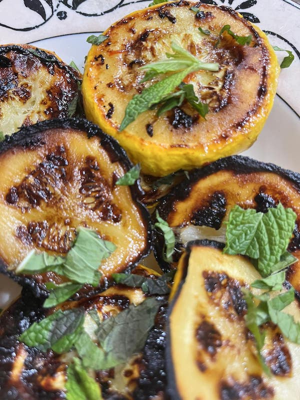 Roasted Patty Pan Squash with Chili and Lime