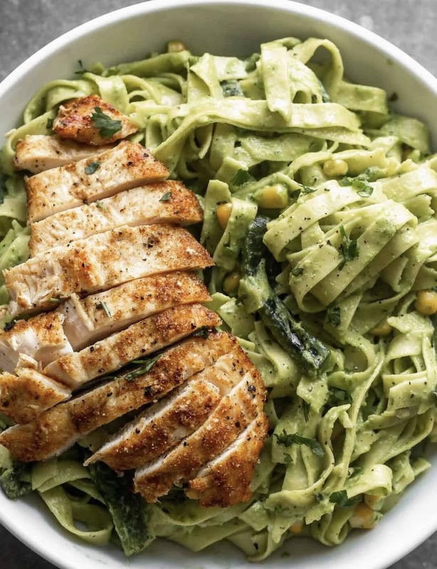Tagliatelle with Roasted Poblano Pepper Cream Sauce